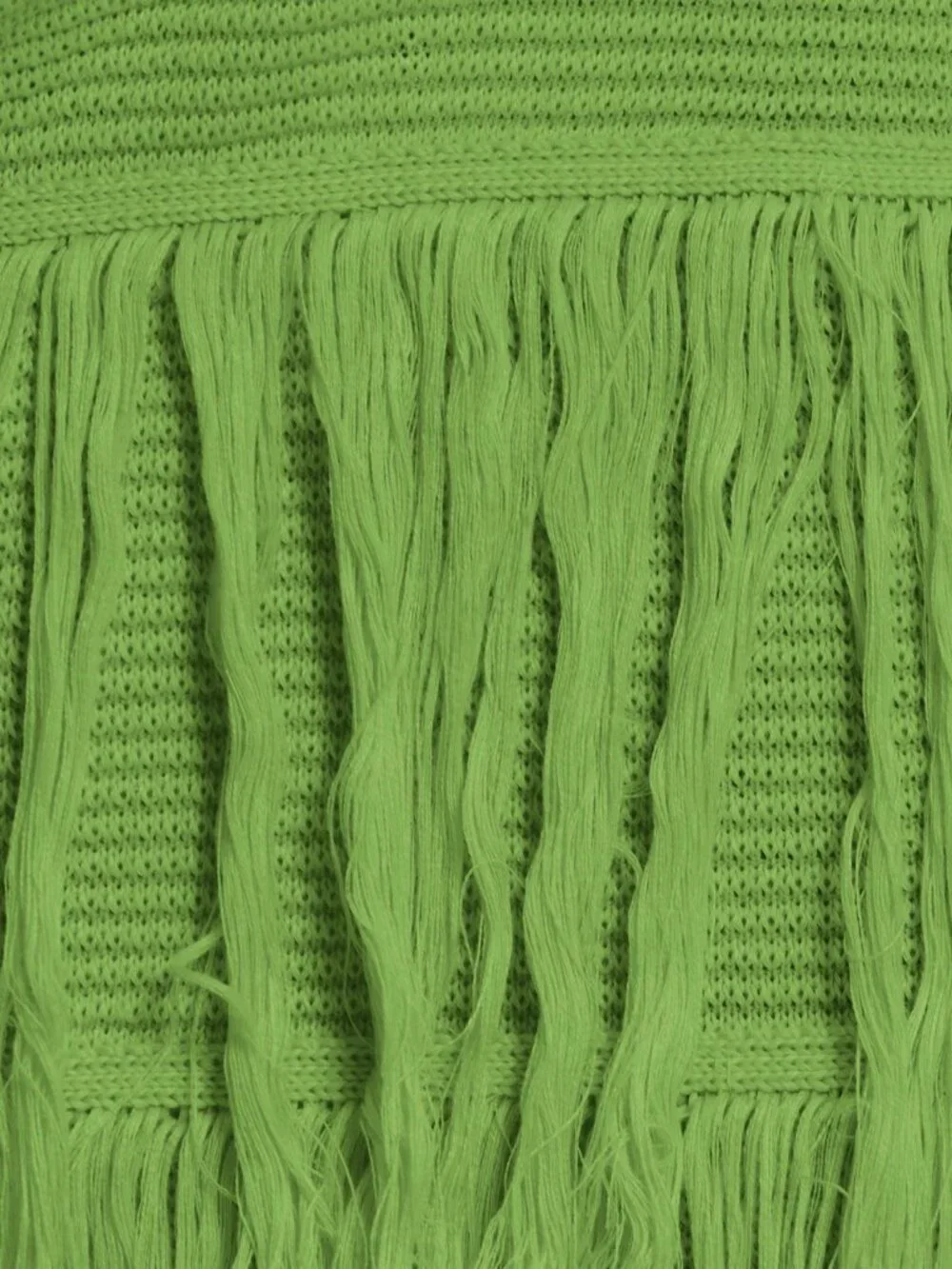 Green Elegant Sleeveless Ribbed Women's Maxi Dress with Frayed Hem - Picture 6 of 6